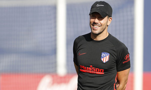 Entrenamiento en la Ciudad deportiva Wanda Atlético de Madrid 12-09-2019. Simeone.