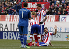 temporada 14/15. Partido Atlético Real Madrid. Koke en el suelo lesionado durante el partido