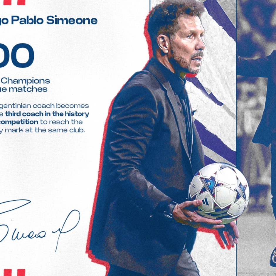 Diego Pablo Simeone celebrates 100 Champions League appearances - Club