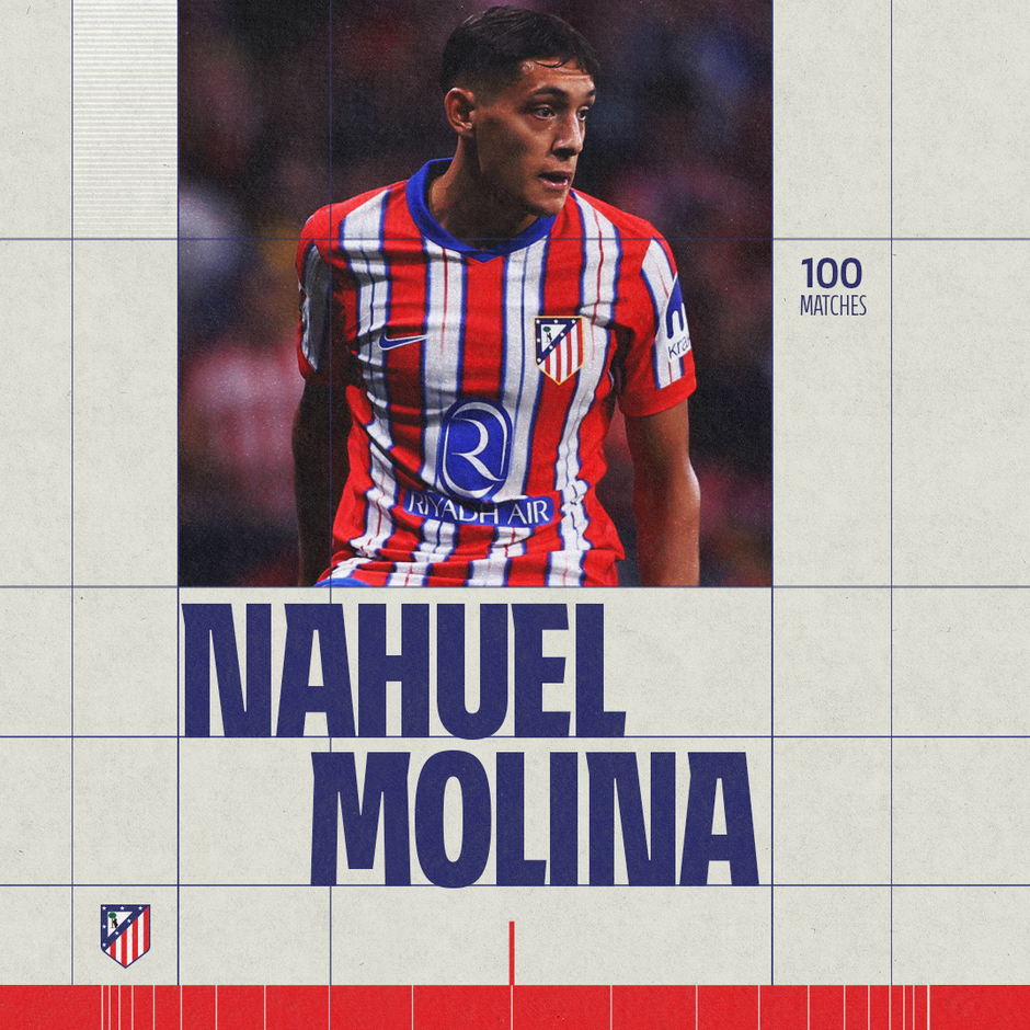 AtléticoMadrid ロヒブランコ100周年記念ユニフォームMサイズ Molina played his 100th match as a rojiblanco - Club Atlético de