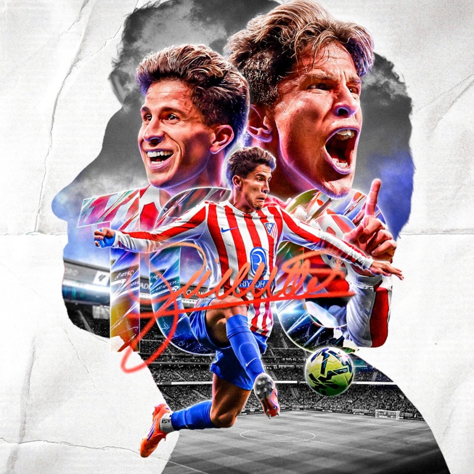 AtléticoMadrid ロヒブランコ100周年記念ユニフォームMサイズ Giuliano plays his 100th game for Atlético - Club Atlético de