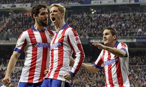 Temporada 14-15. Copa del Rey 1/8 vuelta. Real Madrid - Atlético de Madrid. Torres anotó los dos goles rojiblancos.