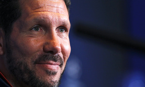 Simeone, durante la rueda de prensa previa