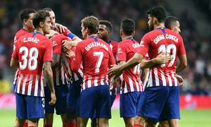 Temporada 2018-2019 | Atlético de Madrid- SD Huesca | Grupo celebración gol Thomas