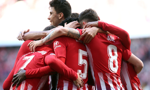 Temporada 2018/19. Piña y celebración del gol en equipo. 