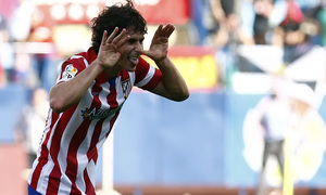Temporada 13/14. Partido Atlético de Madrid Almería. Celebración gol de Tiago