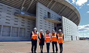 temporada 13/14. Acto. Visita de la directiva y el primer equipo al nuevo estadio