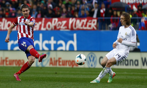 temporada 13/14. Partido Atlético de Madrid Real Madrid. Gol de Gabi