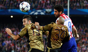 temporada 13/14. Partido Champions League. Atlético de Madrid-AC Milan. Gol de Raúl García