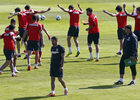 temporada 13/14. Entrenamiento en la Ciudad deportiva de Majadahonda. Simeone durante el entrenamiento