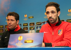 UEFA Europa League 2012-13. Rueda de prensa de Juanfran y Simeone previa al Atlético - Rubin Kazan en el Vicente Calderón