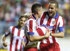 Pretemporada 2014-15. Atlético de Madrid - Sampdoria. Trofeo Ramón de Carranza. Mario Suárez celebrando el primer gol.