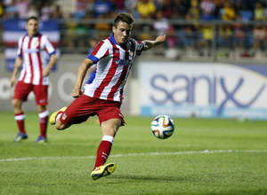 Pretemporada 2014-15. Atlético de Madrid - Sampdoria. Trofeo Ramón de Carranza. Saúl, a punto de hacer el primer gol.