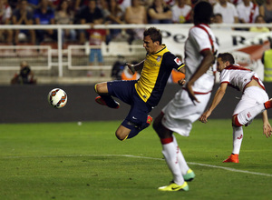 Liga BBVA. Rayo Vallecano - Atlético. Mandzukic rematando.