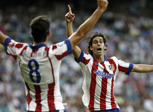 Temporada 14-15. Jornada 3. Real Madrid-Atlético de Madrid. Tiago, tras hacer el 0-1.