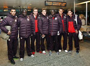 UEFA Europa League 2012-13. Los siete canteranos que viajaron a Moscú con el primer equipo: Manquillo, Kader, Galass, Iván Calero, Borja Galán, Saúl y Ndoye