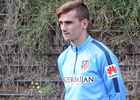 Entrenamiento matutino en la Ciudad Deportiva de Majadahonda. Griezmann realiza el calentamiento.