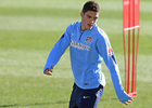 temporada 14/15. Entrenamiento en la ciudad deportiva de Majadahonda. Raúl Jiménez corriendo durante el entrenamiento