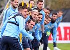 temporada 14/15. Entrenamiento en la ciudad deportiva de Majadahonda. Jugadores realizando juegos de habilidad durante el entrenamiento