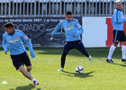 temporada 14/15. Entrenamiento en la ciudad deportiva de Majadahonda. Correa controlando un balón durante el entrenamiento