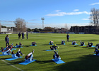 temporada 14/15. Entrenamiento en la ciudad deportiva de Majadahonda. Jugadores estirando durante el entrenamiento