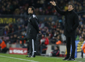 Temporada 14-15. 1/4 Ida Copa del Rey. FC Barcelona-Atlético de Madrid. Luis Enrique, entrenador del FC Barcelona.