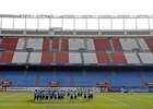 temporada 14/15. Entrenamiento en el estadio Vicente Calderón. Jugadores escuhando al cholo durante el entrenamiento