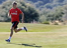 temporada 15/16. Entrenamiento en el campo de golf de los Ángeles de San Rafael. Torres corriendo durante el entrenamiento