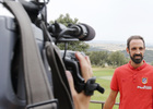 Juanfran atendió a los medios de comunicación en el Club de Golf ASR