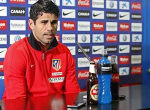 Diego Costa en rueda de Prensa en la Ciudad Deportiva. Temporada 12/13.