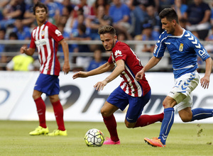 Pretemporada 2015/16. Partido Real Oviedo - Atlético de Madrid. Saúl jugó de pivote en el centro del campo durante el encuentro frente al Real Oviedo.