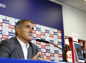 Temp. 2015-2016. Jornada 1 frente a la UD Las Palmas. Paco Herrera en rueda de prensa