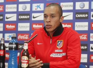 Joao Miranda, durante una rueda de prensa en la Ciudad Deportiva de Majadahonda