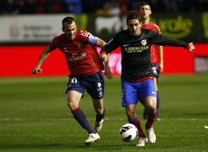 Koke se va de su marcador en El Sadar en el partido contra Osasuna