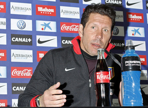 Diego Pablo Simeone compareció en rueda de prensa tras el entrenamiento.