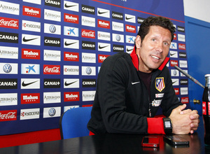 Temporada 12/13. Rueda de prensa. Simeone  durante la rueda de prensa en la ciudad deportiva de Majadahonda