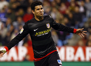 Temporada 12/13. Real Zaragoza - Atlético de Madrid. Diego Costa celebra uno de los goles.