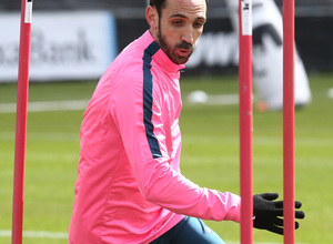 temporada 17/18. Entrenamiento en la ciudad deportiva Wanda. Juanfran durante el entrenamiento