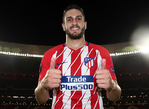 temporada 17/18. Partido Wanda Metropolitano. Atlético Sporting Portugal. Uefa Europa League. Koke 362 partidos