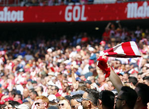 Temporada 2018/2019. Atlético de Madrid vs SD Eibar. Celebración afición.