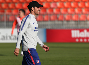 Temporada 18/19. Entrenamiento en la ciudad deportiva Wanda. Simeone durante el entrenamiento.