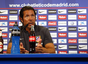 Temporada 13/14. Rueda de prensa de Simeone en el estadio Vicente Calderón