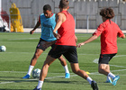 Temporada 19/20. Entrenamiento en la ciudad deportiva Wanda. Lodi realizando ejercicios durante el entrenamiento