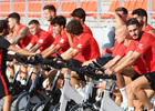 Temporada 19/20. Entrenamiento en la ciudad deportiva Wanda. Jugadores realizando ejercicios durante el entrenamiento