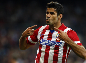 Temporada 2013/2014 Real Madrid - Atlético de Madrid Diego Costa celebrando el gol