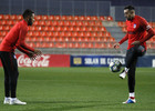 Entrenamiento en la Ciudad deportiva Wanda Atlético de Madrid 04-11-2019. Lodi y Herrera.