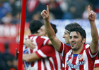 Temporada 2013/ 2014. Atlético de Madrid - Athletic. David Villa, sonriente en la celebración.