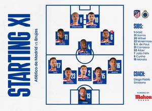 Once Inicial Atlético de Madrid-Brujas ENG