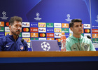 Simeone y Morata en rueda de prensa Lazio-Atleti